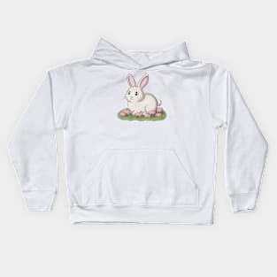 Bunny With Flowers Kids Hoodie